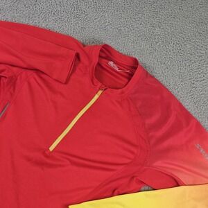 Salomon Pullover Mens Large Red ACTI LITE 1/4 Zip Running Long Sleeve Top